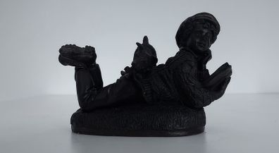 Genesis bronze boy reading with dog