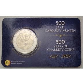 Belgium 2 Euro Base Metals Brilliant Uncirculated Coin 2021 - 500 Years of Carolus V - 2 Euro Commemorative Coin