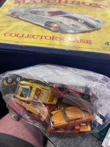 Box 2 of 4 Lesney Matchbox Superfast 70s collection with carry case