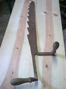 Old hay or dung knife. Farm bygone