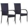 3 Piece Garden Dining Set Black Image 4