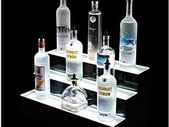 Bar Accessories for Home Pub: Three Tier LED RGB Bottle Display Stand for Displaying Spirits, Liquor, Beer, Wine, Cider and More