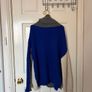 Blue/White/Grey Oversized Turtleneck Jumper Image 3
