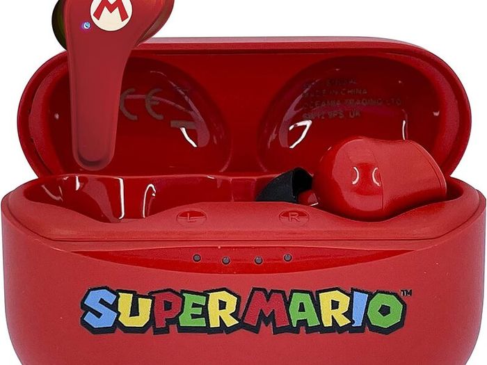 Super Mario  Wireless Earphones with Charging Case Red