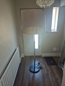 Silver Long hangover Floor Lamp with Telescopic hanging arm