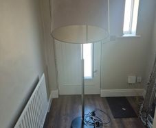 Silver Long hangover Floor Lamp with Telescopic hanging arm