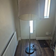 Silver Long hangover Floor Lamp with Telescopic hanging arm