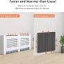 Radiator Cover, Cabinet MDF Horizontal Modern Design White Decorative for Living Room Bedroom L(152cm) Image 7