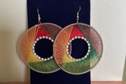 Colorful thread earrings