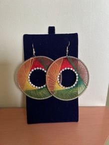 Colorful thread earrings