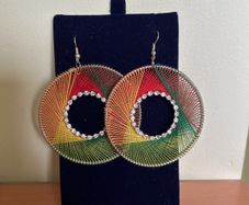 Colorful thread earrings