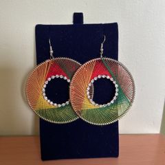 Colorful thread earrings