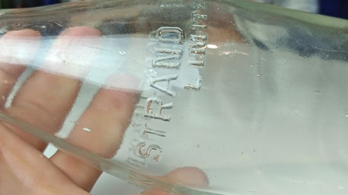 501 - Vintage Clear Glass Cork Top Collectible Decorative Strand Dairy Milk Bottle