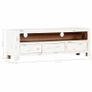 TV Cabinet White 120x30x40 cm Solid Acacia Wood Image 10