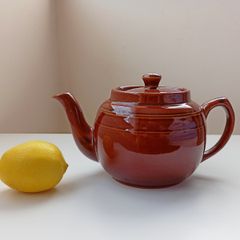 Vintage Chinese brown glazed teapot H 14cm