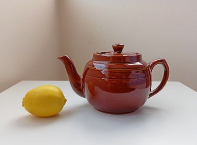 Vintage Chinese brown glazed teapot H 14cm
