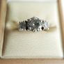 Vintage 925 Sterling Silver Three Stone Ring - size N - 5,2g Image 4
