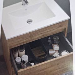 Sonas Source 600 2 drawer vanity with basin Natural Oak,white,black