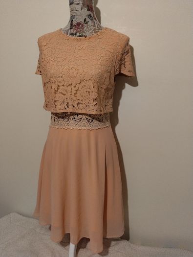 BOOHOO  lace top chiffon skater dress NEW WITH TAGS