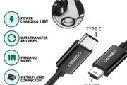 USB-C to Mini USB Male to Male Cable 1m