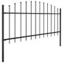 Garden Fence with Spear Top Steel (0.5-0.75)x6.8 m Black Image 3