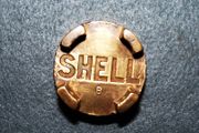 Vintage SHELL (B) brass oil can cap.