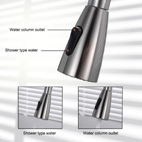 36644 Brushed Nickel Kitchen Faucet Single Hole Pull Out Kitchen Sink Mixer Tap