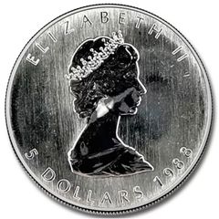 1988 Canada Silver Maple Leaf 1 oz Coin