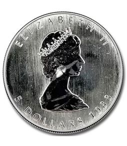 1988 Canada Silver Maple Leaf 1 oz Coin