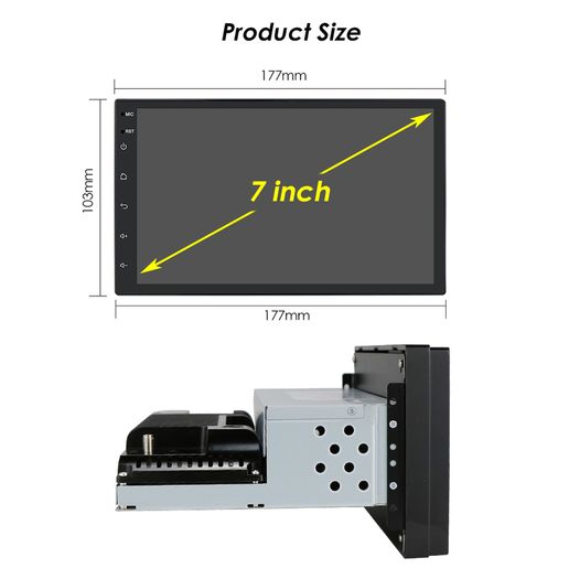 1 DIN Android Car Radio Video Audio Universal Stereo Auto Carplay 7Inch Screen Autoradio for VW Nissan Peugeot Toyota Multimedia
