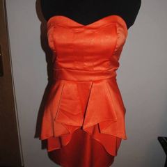 Orange sleeveless peplum dress size UK8/10 EU36/38 Postage included