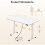Electric Standing Desk, 120x60cm Height Adjustable Desk with 2 Memory Presets, Quiet Sit Stand Desk for Home Office Bedroom Living Room, Ergonomic Computer Desk with Hooks & Cable Holes, White Image 7