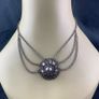Mid Century Silver Tone Swag Chain Necklace Image 4