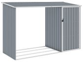 Garden Firewood Shed Grey 245x98x159 cm Galvanised Steel