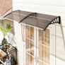 75 x 195 cm Curved Door Window Awning Canopy, Polycarbonate Cover for Front Door and Outdoor Patio, UV Rain Snow Protection Shelter, Brown Image 2