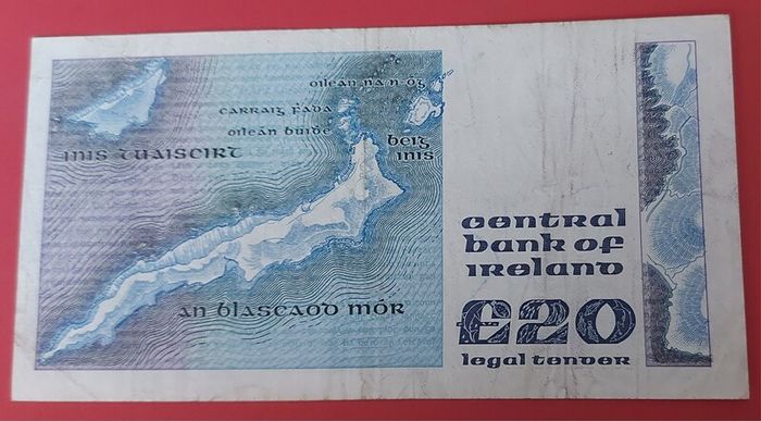 Irish 1986 "YEATS" Twenty pound note in V.Fine condition