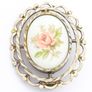 Hand Painted Porcelain Sterling Silver Brooch Image 2