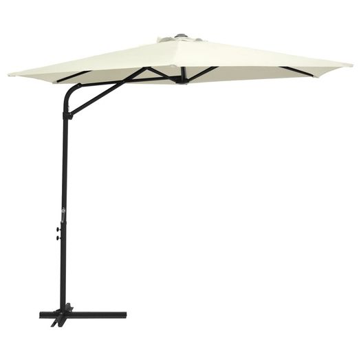 Outdoor Parasol with Steel Pole 300 cm Sand White