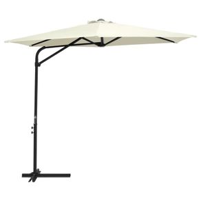 Outdoor Parasol with Steel Pole 300 cm Sand White