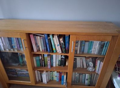 Side cabinet with glass door display