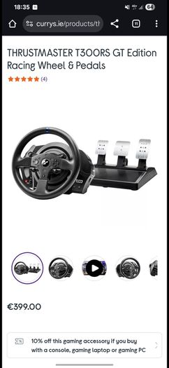 Thrustmaster T300RS GT Wheel & Pedals