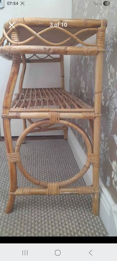 Mid century bamboo wicker console table