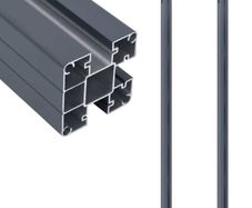 Fence Posts 2 pcs Dark Grey 185 cm Aluminium