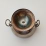 Small silver plated bowl with handles cast as lion's head holding a ring Image 5