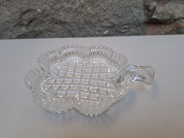 1970s crystal shamrock trinket dish