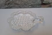 1970s crystal shamrock trinket dish