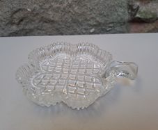 1970s crystal shamrock trinket dish