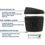 Funk My World - Burgundy Eco-Friendly Travel Mug Borosilicate Glass - 12oz Barrister Friendly Image 5