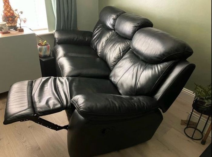 3 seater quality leather recliner sofa