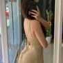 Gold knitted midi dress  6-10 Image 5